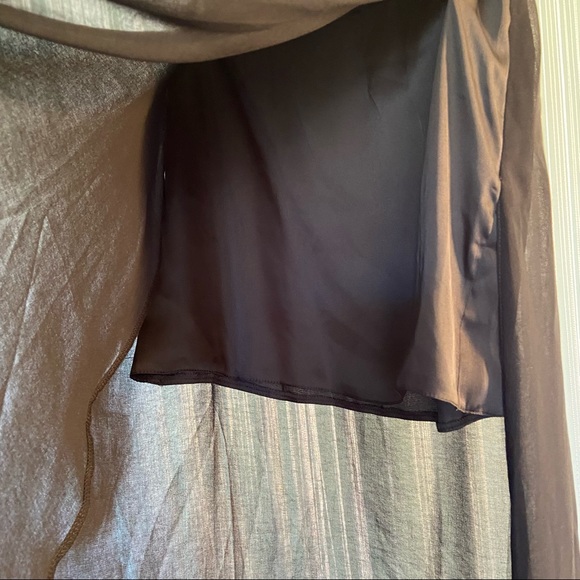 ASOS Black Chiffon High Slit Skirt Size 2 - Picture 5 of 16